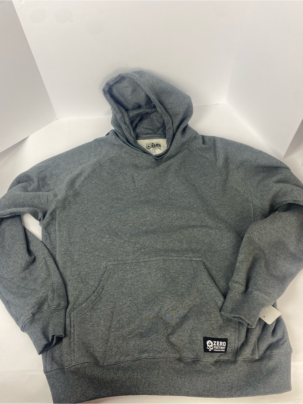 Zero Foxtrot Smuggler Fleece Hoodie Mens XL  Gray Pullover Sweatshirt